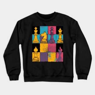 Retro Chess Player Chess tactician Vintage Chess Trainer Crewneck Sweatshirt